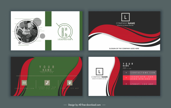 name card cover templates elegant modern flat design