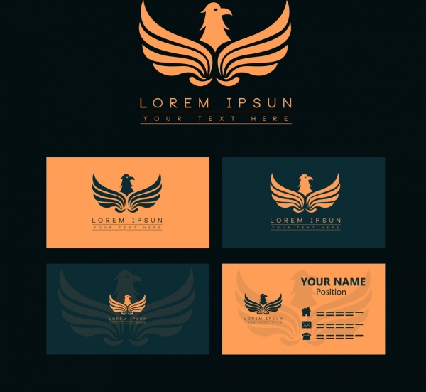 name card template eagle logo design