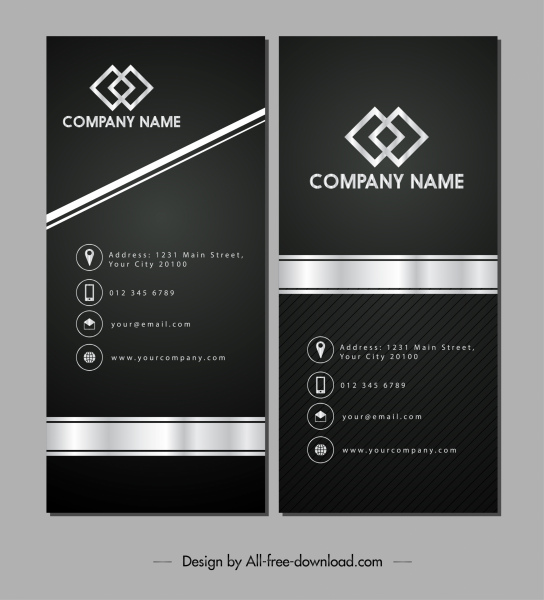 name card template luxury elegant black white design