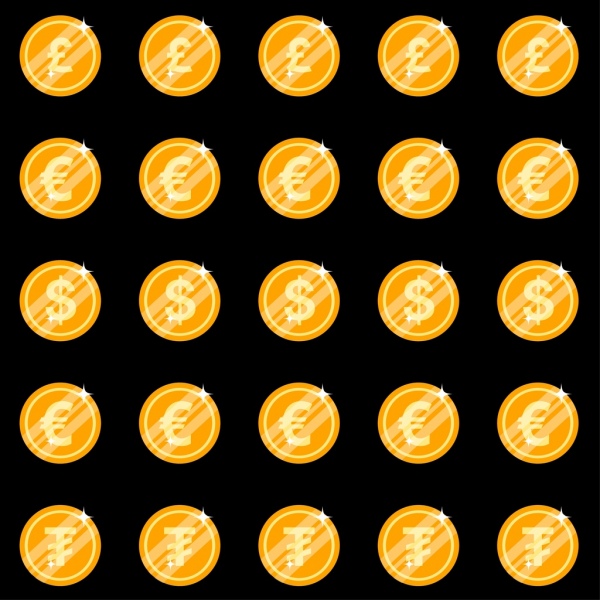 national currency sign templates shiny golden coin design
