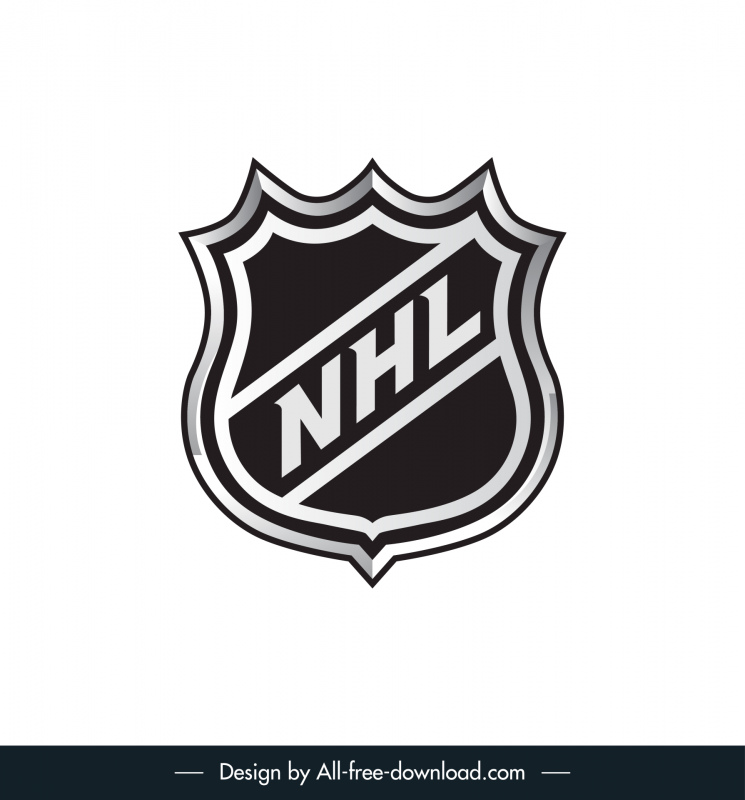 national hockey league logo template flat black white symmetric shape