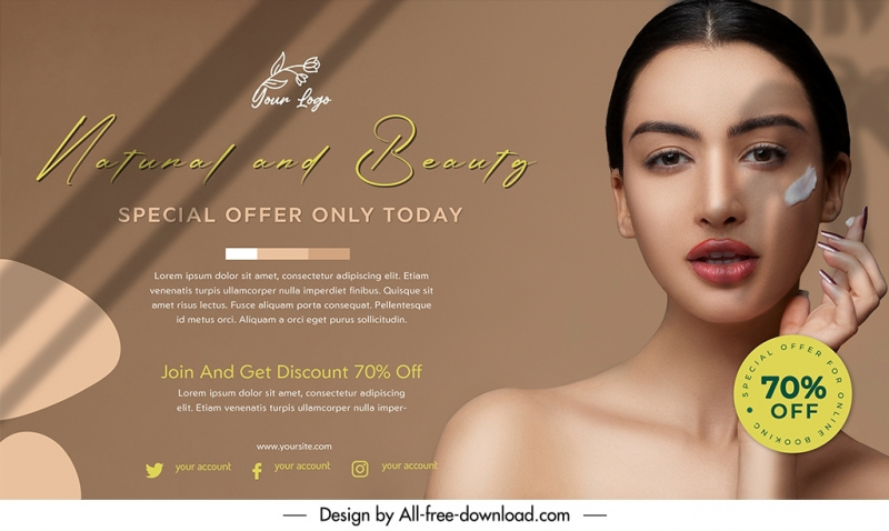 natural and beauty banner template beautiful woman face