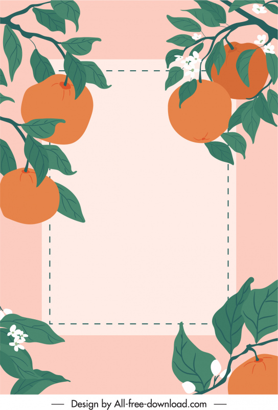 natural orange fruit card cover background template
