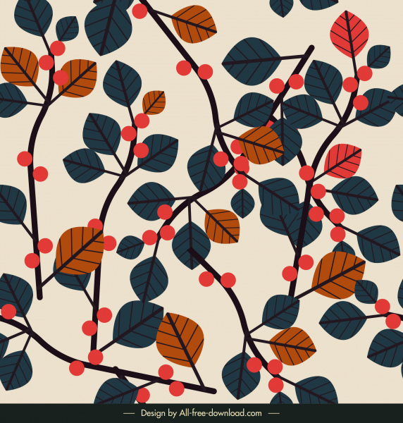 nature background colorful classical leaves flat design