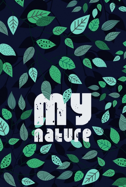 nature background green leaves icons decoration