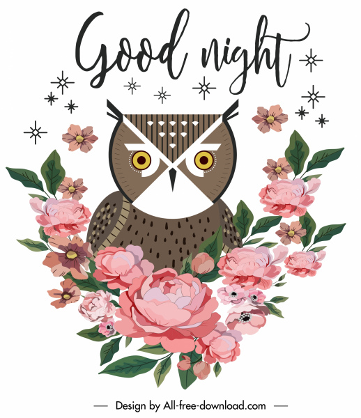 nature card background owl floras decor classic design