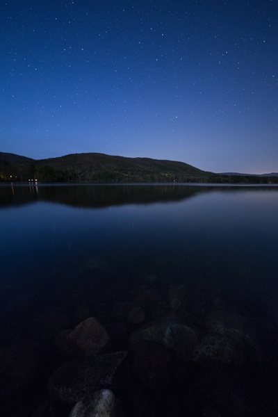 nature landscape night stars sky water lake