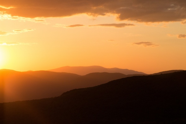 nature landscape sunset mountains sky clouds summer