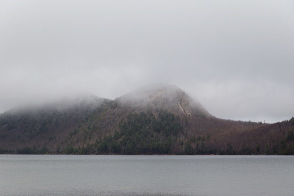 nature landscape water rain fog trees mountains