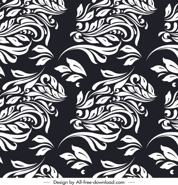 nature pattern black white classical leaf sketch 