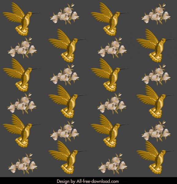 nature pattern elegant golden woodpecker floral decor