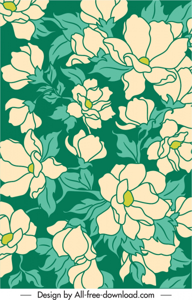nature pattern template floral sketch classic handdrawn