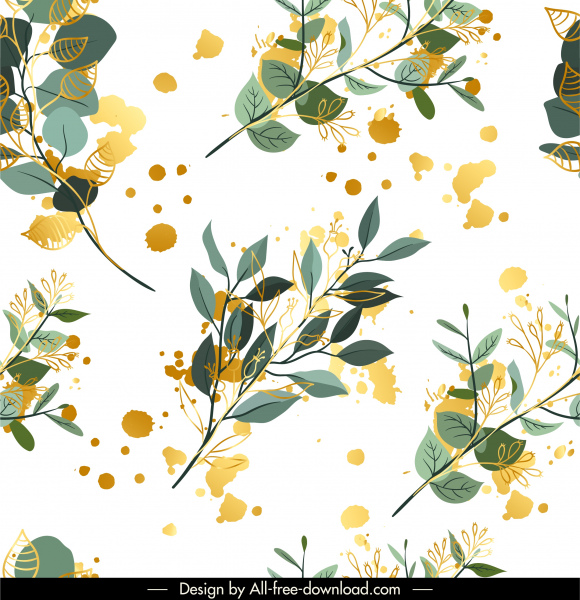 nature pattern template leaves branches sketch grunge decor