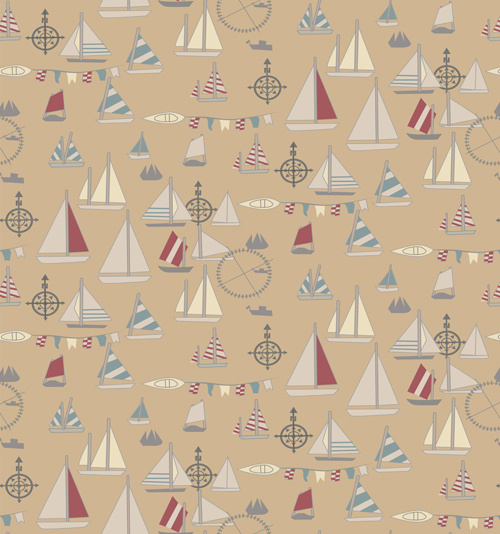 nautical elements seamless pattern vector