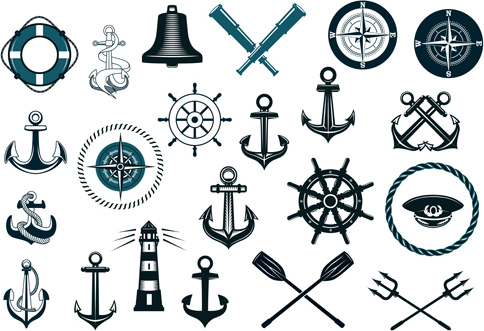 nautical elements vector pack