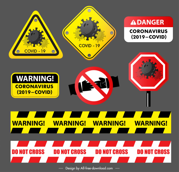 ncov warning signs template road alarm sketch 