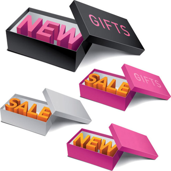 new promotions with shoebox design vector 