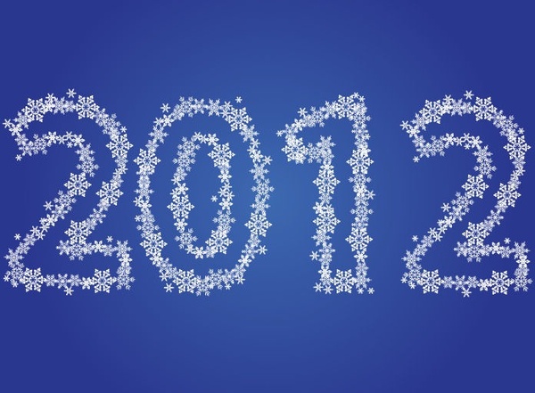 New Year 2012 Made of Snowflakes