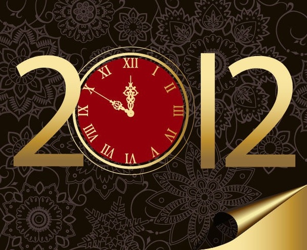 New Year 2012 with Clock