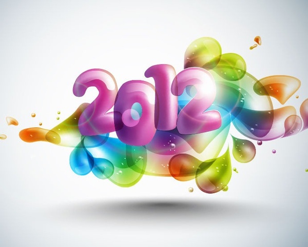 New Year Abstract 2012 with Colorful Design