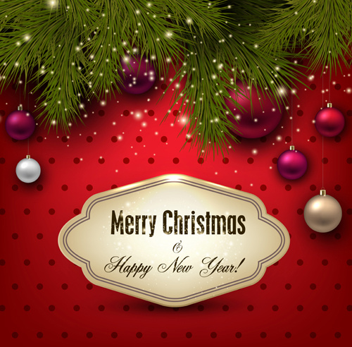 new year with xmas ornament vector background 