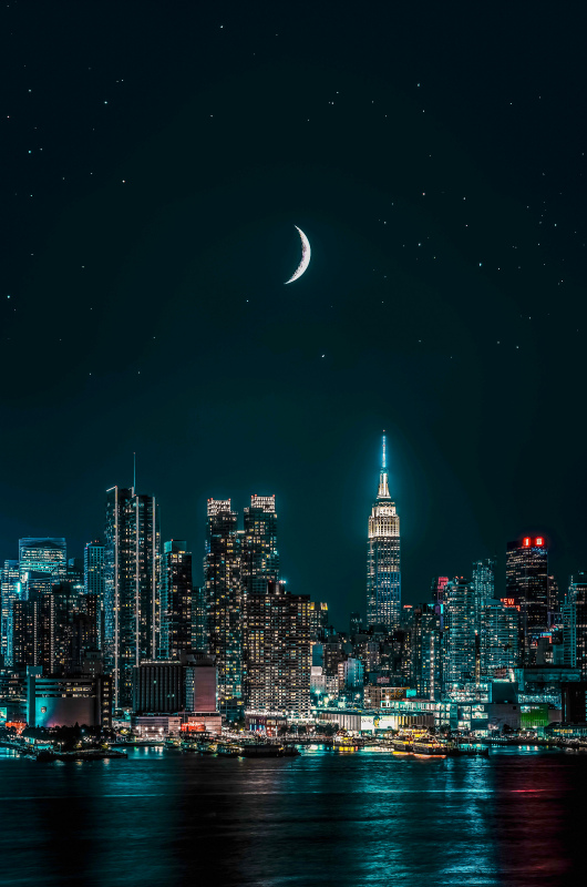 new york city landmark picture dark night scene 