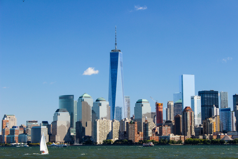new york city scenery picture elegant modern seaside skyscrapers 