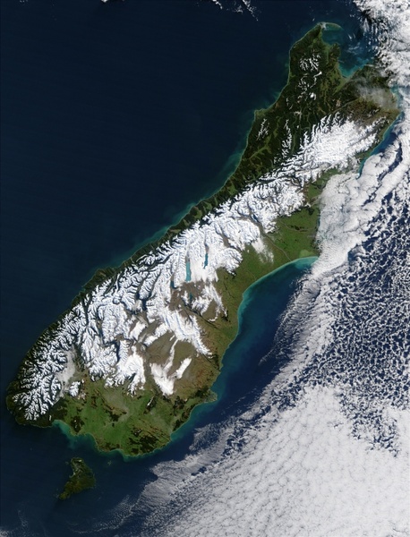 new zealand south island satellite photo