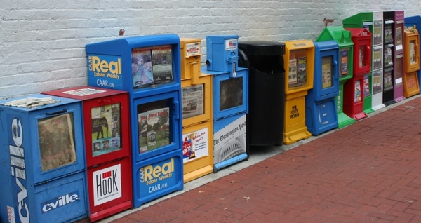 newspapers pamphlets vending machines