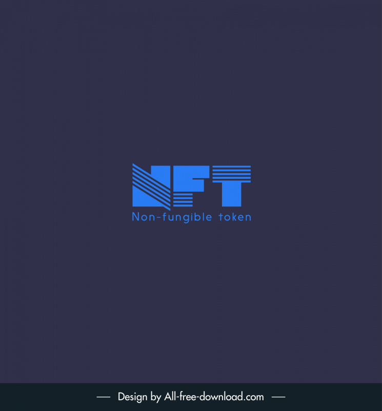 nft non fungible token logotype dark flat texts decor