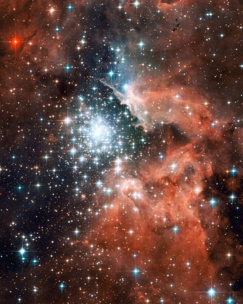ngc 3603 emission nebula constellation kiel the boat's