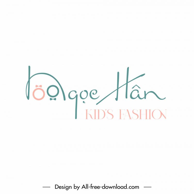 ngc hn kids fashion logo template elegant stylized texts
