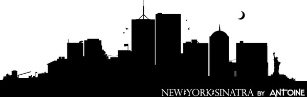 night city silhouettes vector design 