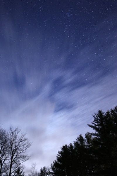 night sky stars clouds