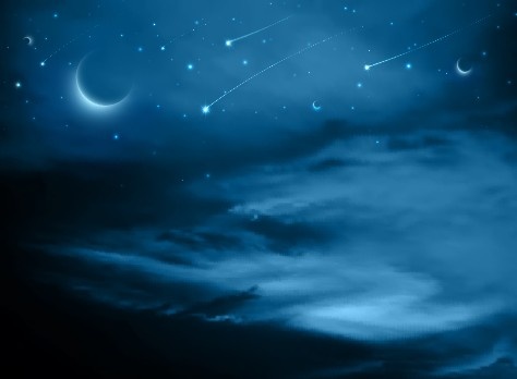 night sky with meteor vector background 