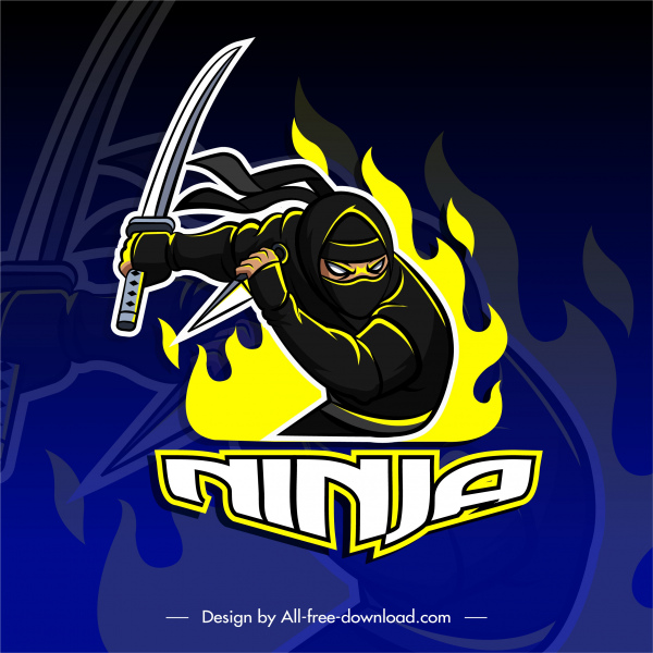 ninja background dynamic gesture flaming decor