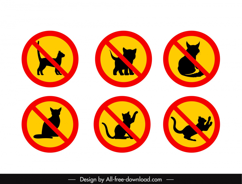 no pet allow sign templates flat silhouette
