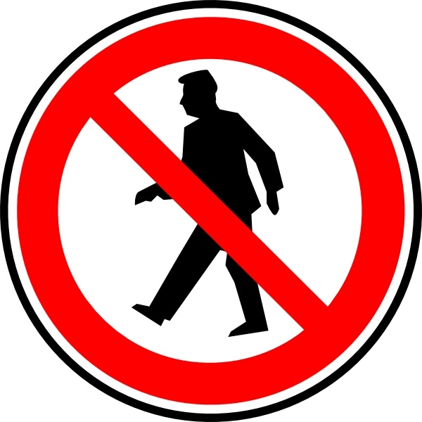 No Walking Pedestrians clip art