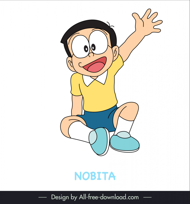 nobita character icon dynamic cartoon sketch