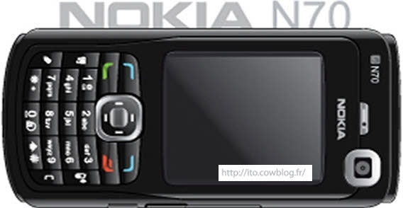 Nokia N70 Black cell phone vector