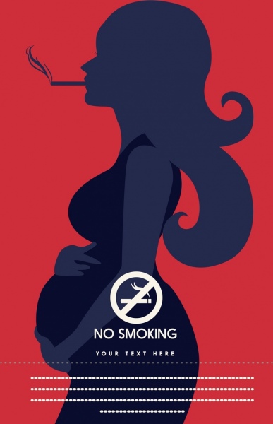 non smoking banner pregnant icon silhouette design
