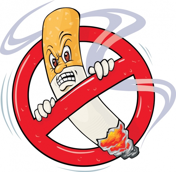 nonsmoking banner funny stylized cigarette icon