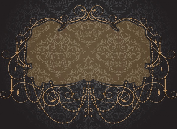 card background template dark elegant classic european frame