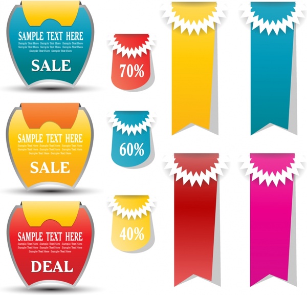 sale stickers templates colorful modern shapes sketch 