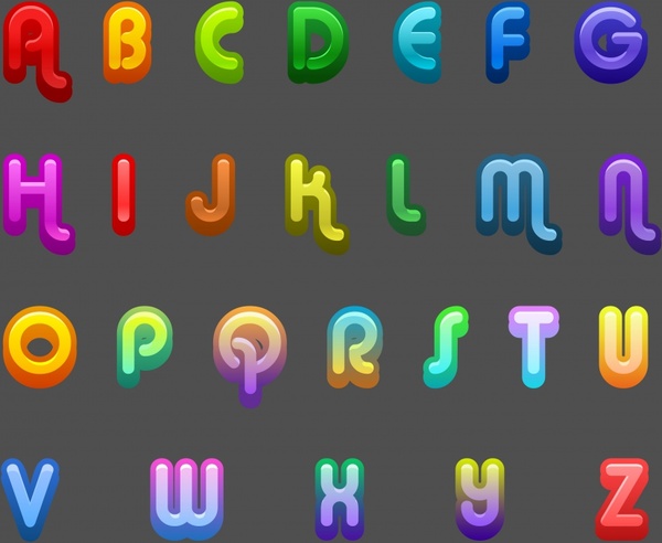 alphabet background modern colorful capital letters decor