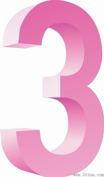 number three icon vector 
