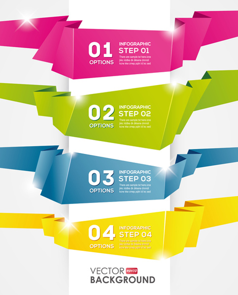 numbered banners backgrounds vector