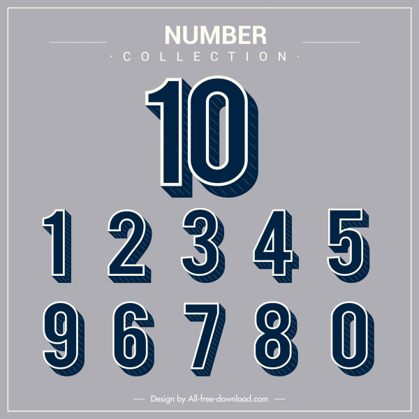 numbering background template flat classic design