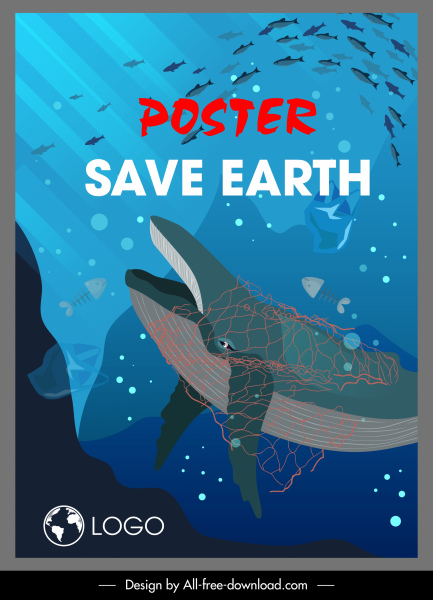 ocean saving poster sea species rubbish sketch