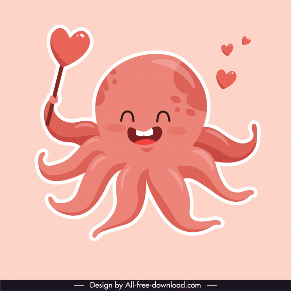 octopus icons cute funny cartoon character sketch